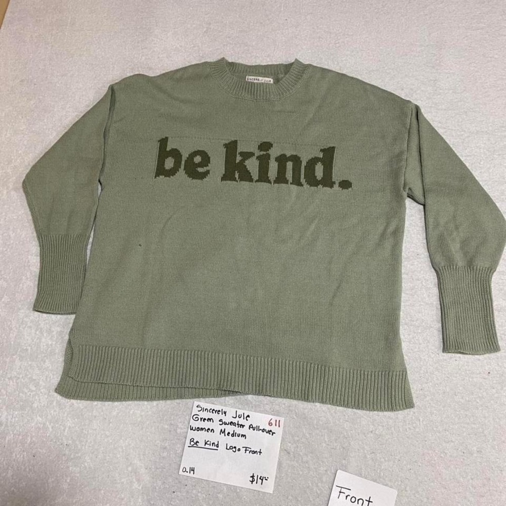 Sincerely Jules green sweater women Size M. SKU611 #knitwear